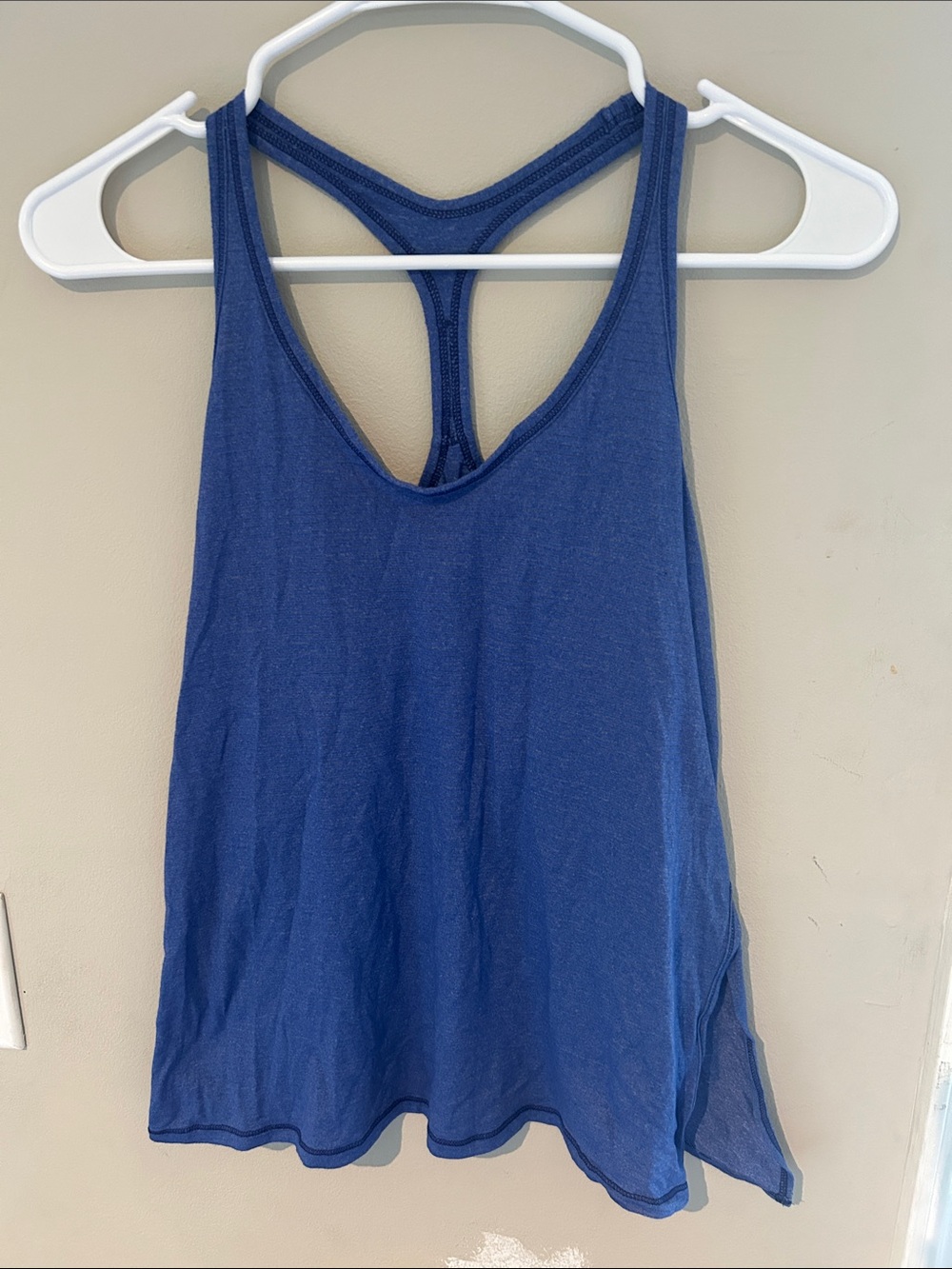 Lululemon Women's Blue Racerback Tank Top (size medium)